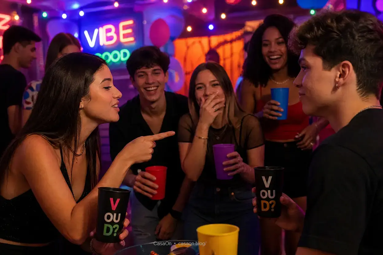 Desafio em jogo de verdade ou desafio em uma festa.